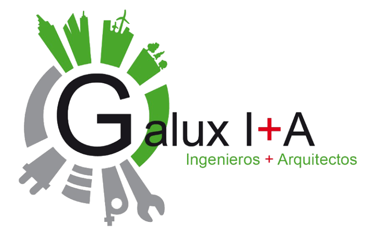 logo empresa constructora galux i+a